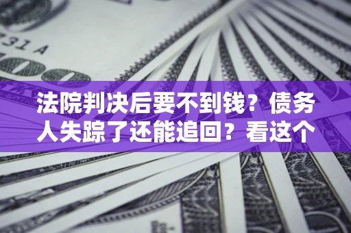 武汉法院判决后要不到钱？债务人失踪了还能追回？看这个方法！