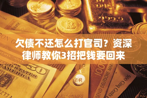 武汉欠债不还怎么打官司？资深律师教你3招把钱要回来