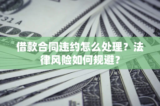 武汉借款合同违约怎么处理？法律风险如何规避？