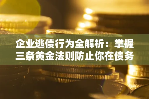 武汉企业逃债行为全解析：掌握三条黄金法则防止你在债务乱局中“踩雷”