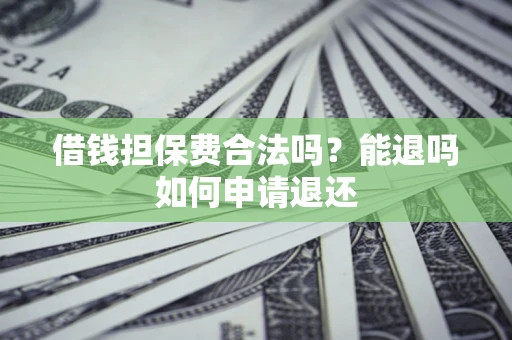 武汉借钱担保费合法吗？能退吗如何申请退还