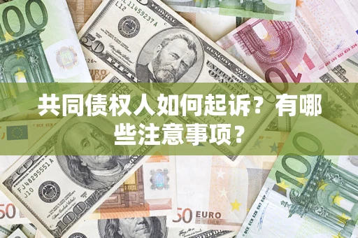 武汉共同债权人如何起诉？有哪些注意事项？